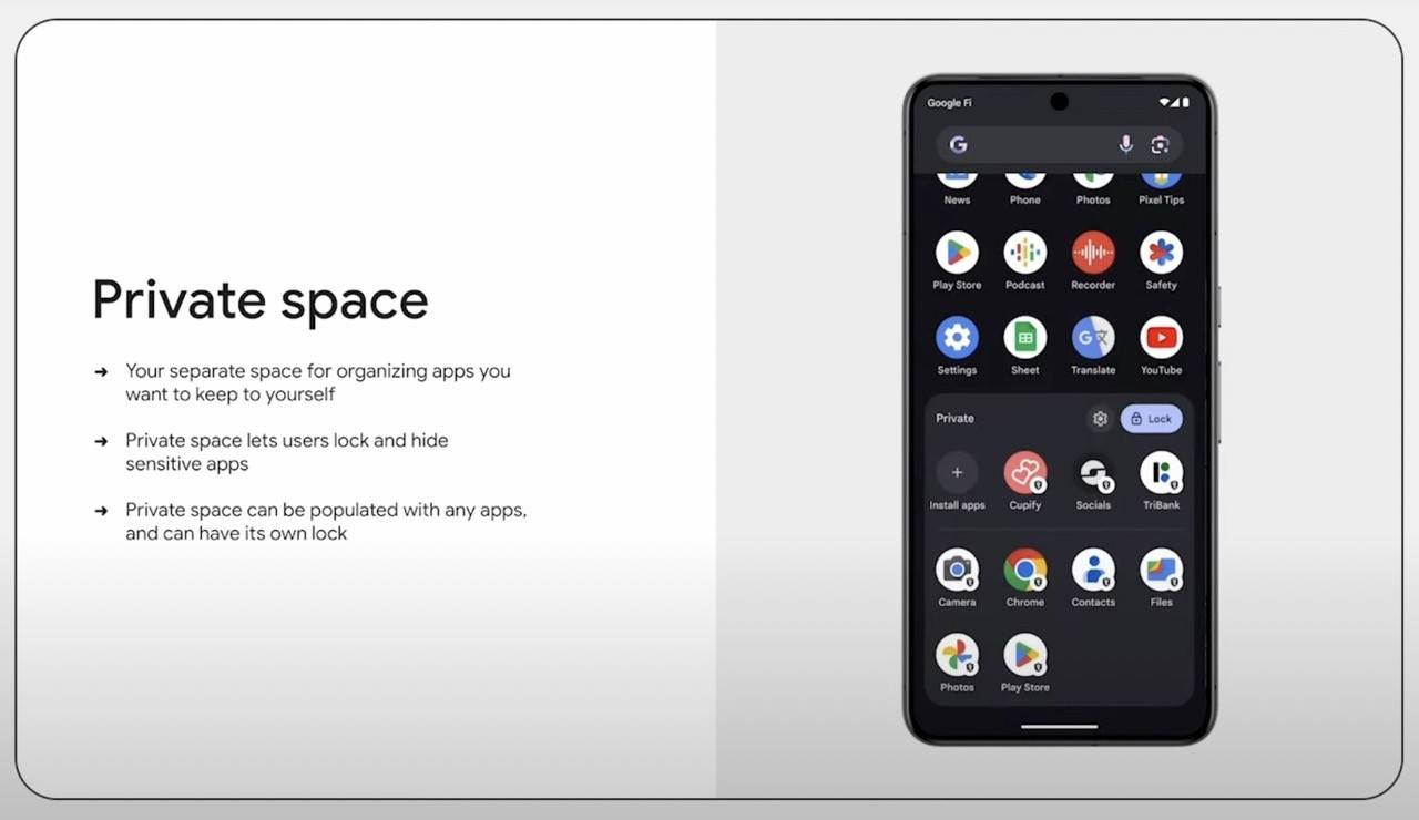Private space in Android 15