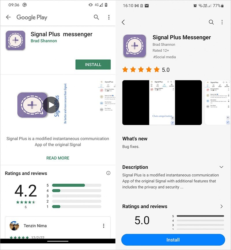 Signal Plus Messenger: إصدار برنامج تجسس من Signal على Google Play وفي Samsung Galaxy Store