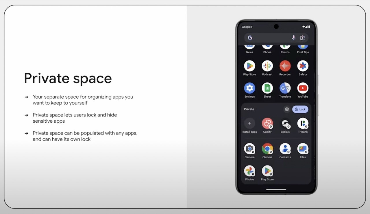 Private space in Android 15
